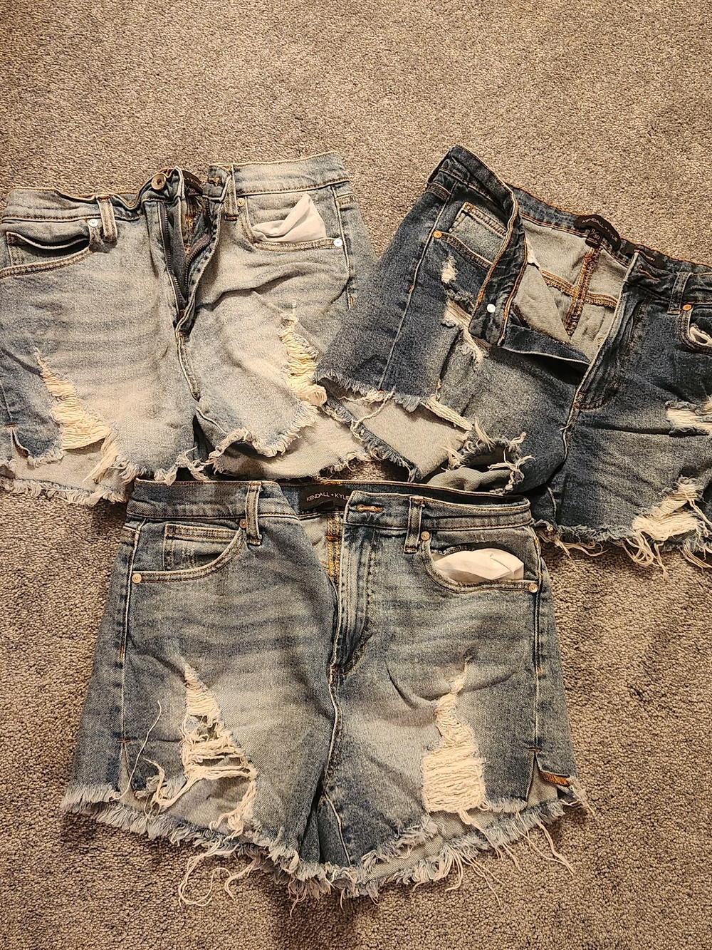 Kendall & Kylie Light Blue Distressed Denim Shorts